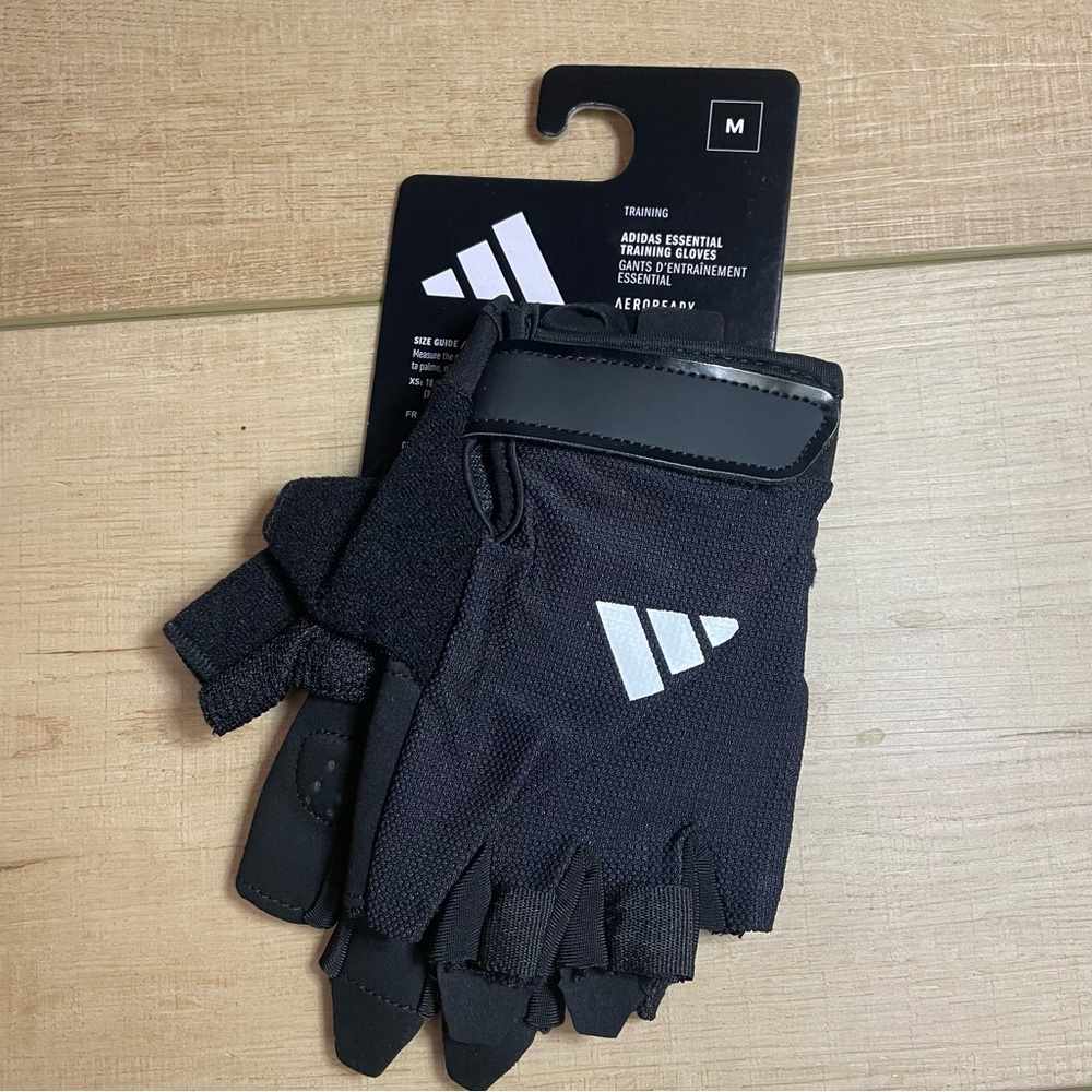 5X Lot Adidas Aeroready Essential Training Workout Gloves Sz MEDIUM Black White